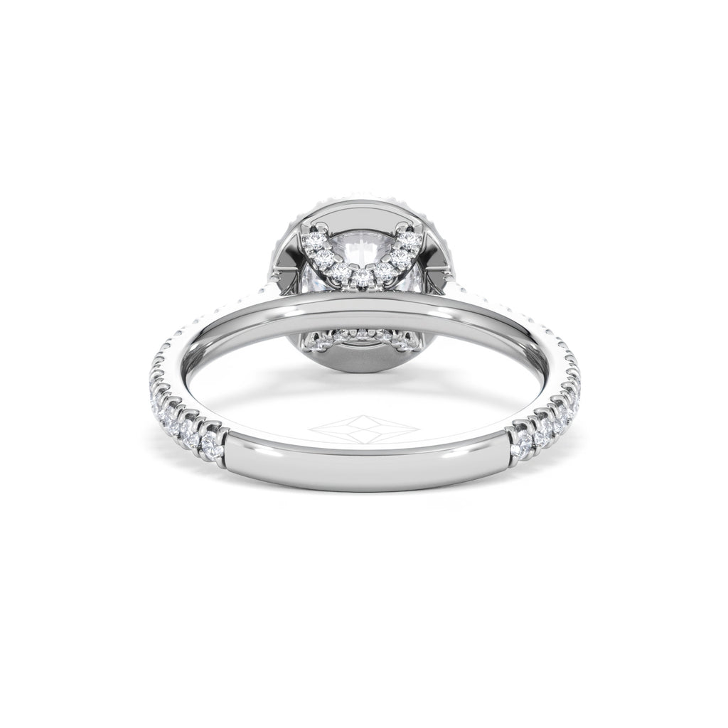 Reina GIA Diamond Halo Engagement Ring in Platinum 1.80ct G/SI2