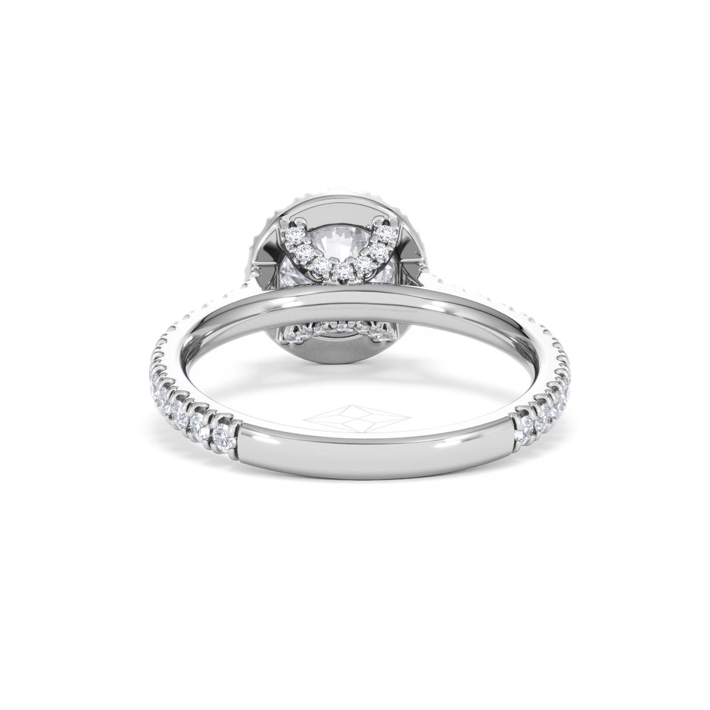 Reina GIA Diamond Halo Engagement Ring in Platinum 1.80ct G/SI2