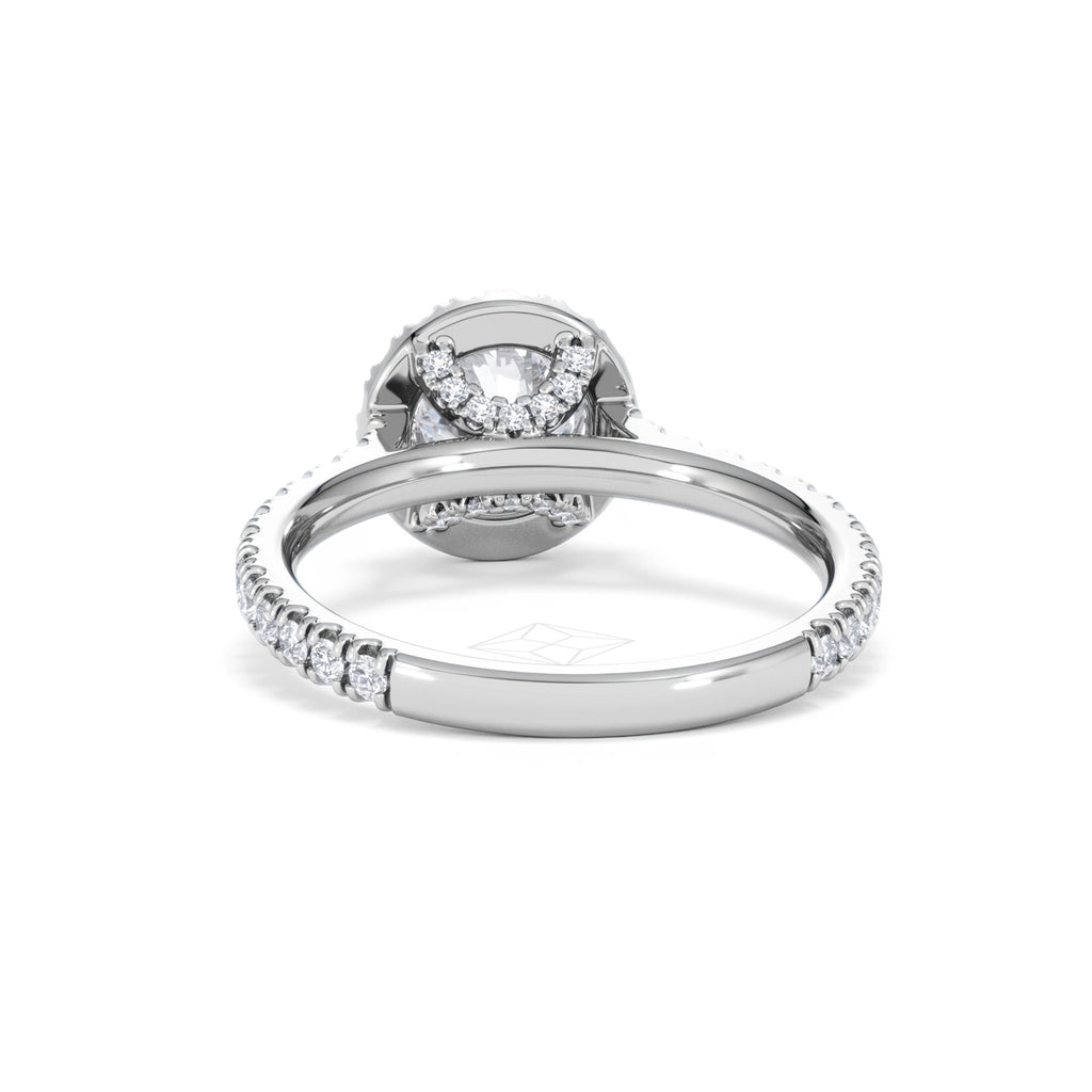 Reina GIA Diamond Halo Engagement Ring in Platinum 1.80ct G/SI2
