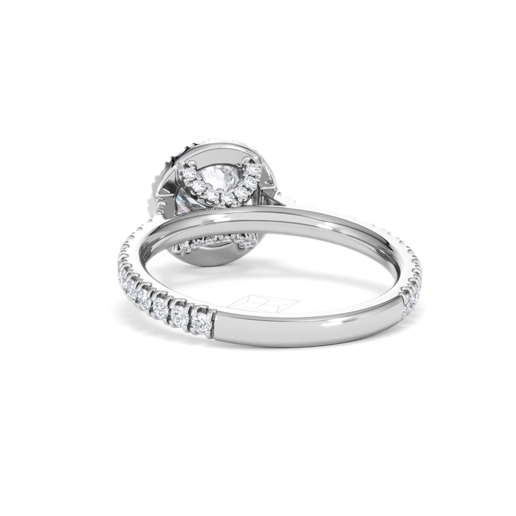 Reina GIA Diamond Halo Engagement Ring in Platinum 1.80ct G/SI2