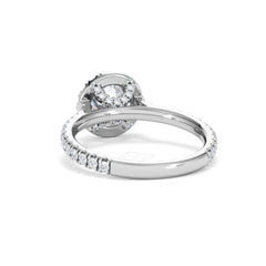 Reina GIA Diamond Halo Engagement Ring in Platinum 1.80ct G/SI2