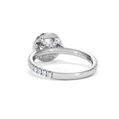 Reina GIA Diamond Halo Engagement Ring in Platinum 1.80ct G/SI2