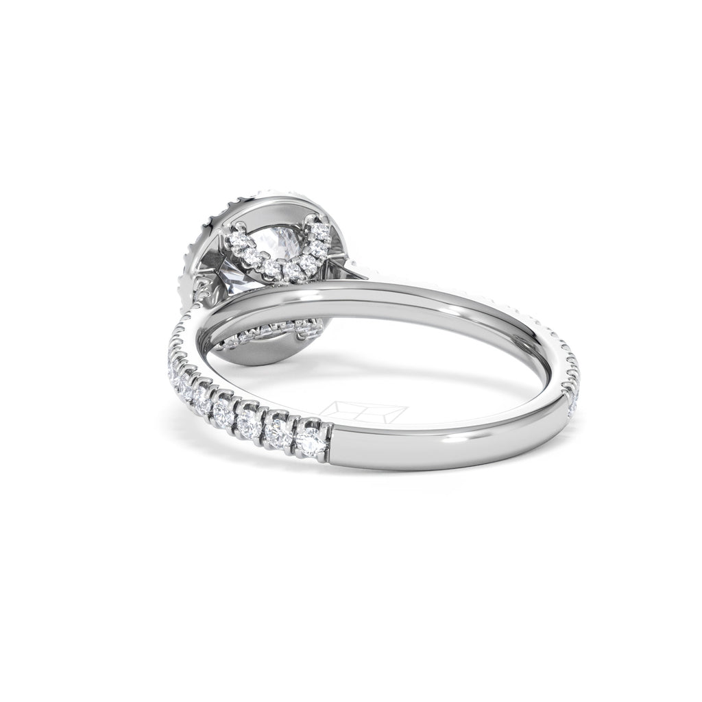 Reina GIA Diamond Halo Engagement Ring in Platinum 1.80ct G/SI2