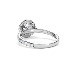 Reina GIA Diamond Halo Engagement Ring in Platinum 1.80ct G/SI2