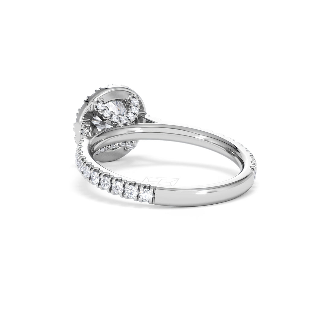Reina GIA Diamond Halo Engagement Ring in Platinum 1.80ct G/SI2