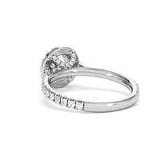 Reina GIA Diamond Halo Engagement Ring in Platinum 1.80ct G/SI2