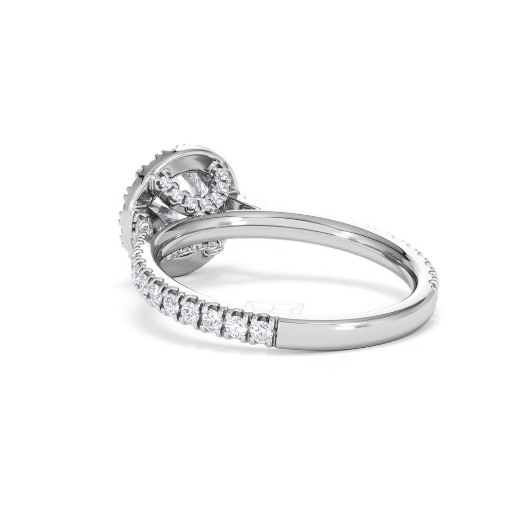 Reina GIA Diamond Halo Engagement Ring in Platinum 1.80ct G/SI2