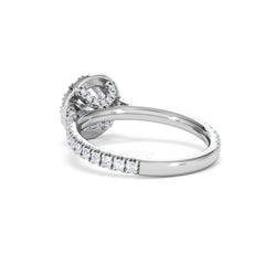 Reina GIA Diamond Halo Engagement Ring in Platinum 1.80ct G/SI2