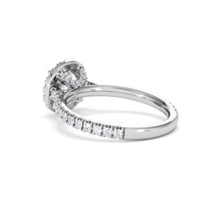 Reina GIA Diamond Halo Engagement Ring in Platinum 1.80ct G/SI2