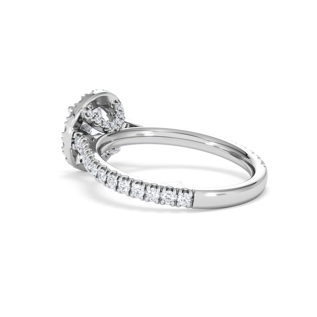 Reina GIA Diamond Halo Engagement Ring in Platinum 1.80ct G/SI2