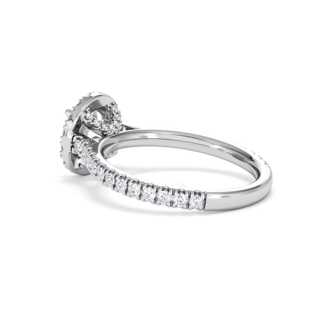 Reina GIA Diamond Halo Engagement Ring in Platinum 1.80ct G/SI2