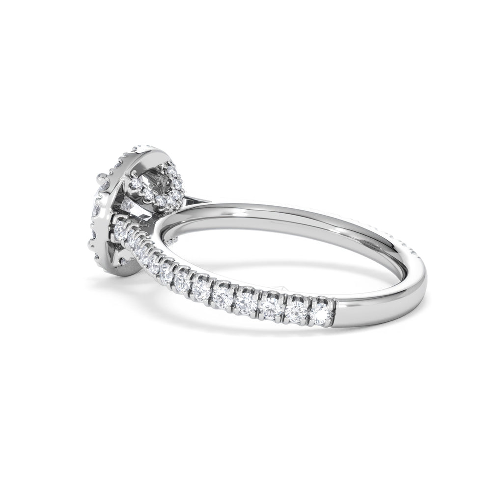 Reina GIA Diamond Halo Engagement Ring in Platinum 1.80ct G/SI2