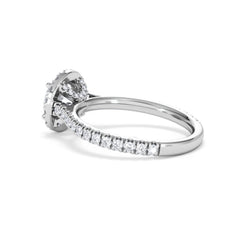 Reina GIA Diamond Halo Engagement Ring in Platinum 1.80ct G/SI2