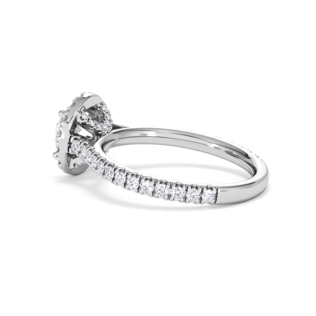 Reina GIA Diamond Halo Engagement Ring in Platinum 1.80ct G/SI2