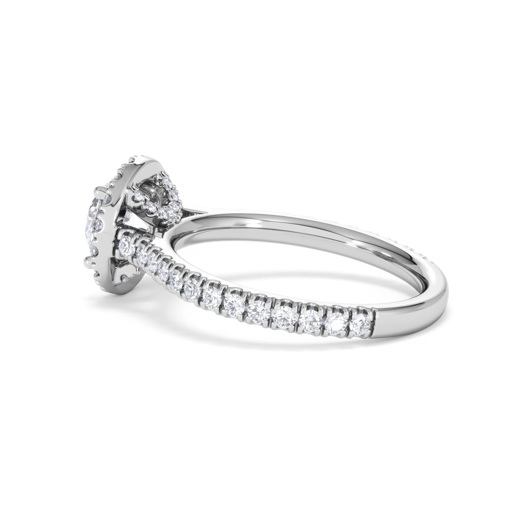 Reina GIA Diamond Halo Engagement Ring in Platinum 1.80ct G/SI2