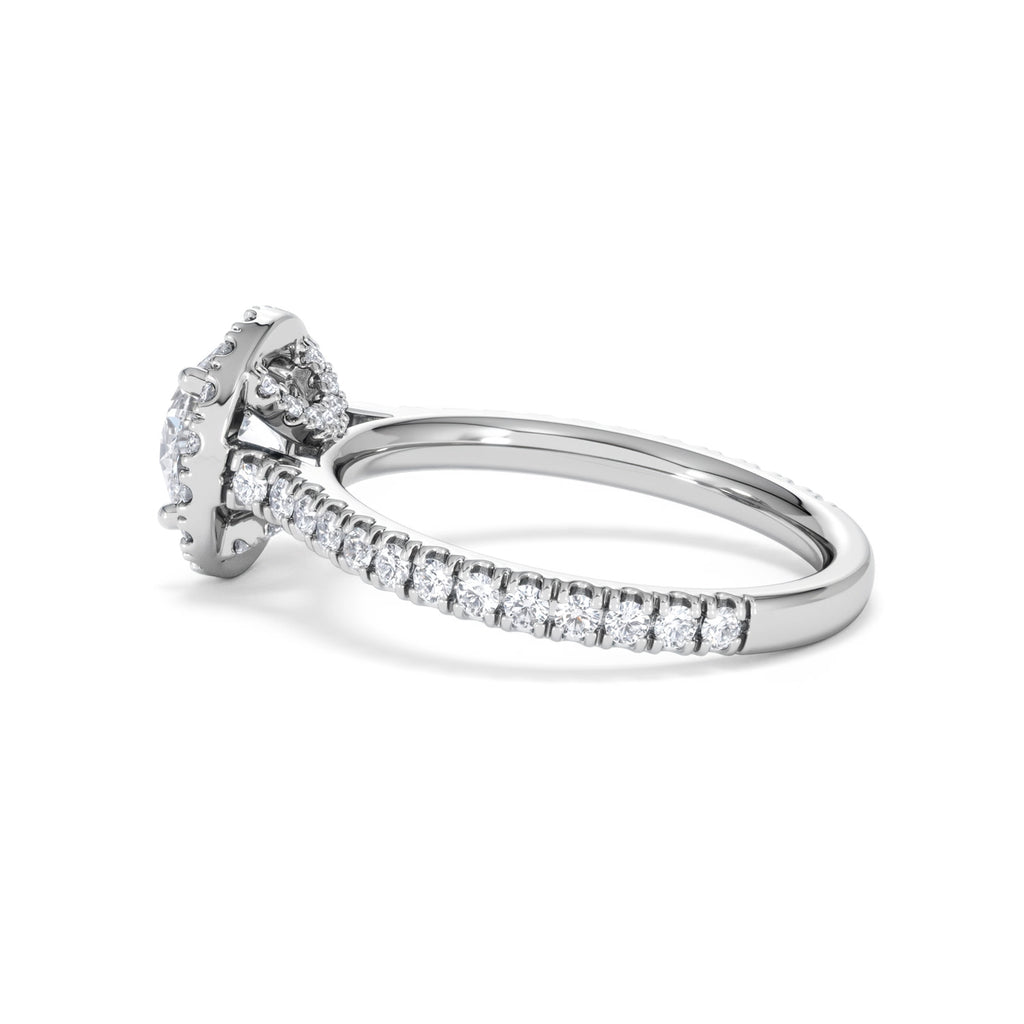 Reina GIA Diamond Halo Engagement Ring in Platinum 1.80ct G/SI2