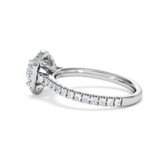Reina GIA Diamond Halo Engagement Ring in Platinum 1.80ct G/SI2