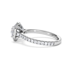 Reina GIA Diamond Halo Engagement Ring in Platinum 1.80ct G/SI2