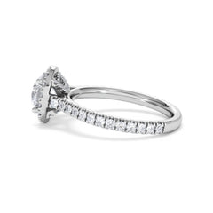 Reina GIA Diamond Halo Engagement Ring in Platinum 1.80ct G/SI2