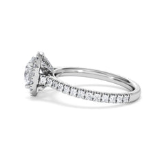 Reina GIA Diamond Halo Engagement Ring in Platinum 1.80ct G/SI2