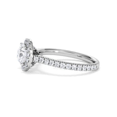 Reina GIA Diamond Halo Engagement Ring in Platinum 1.80ct G/SI2