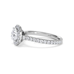 Reina GIA Diamond Halo Engagement Ring in Platinum 1.80ct G/SI2