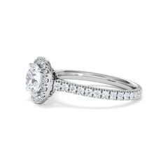 Reina GIA Diamond Halo Engagement Ring in Platinum 1.80ct G/SI2