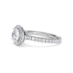 Reina GIA Diamond Halo Engagement Ring in Platinum 1.80ct G/SI2