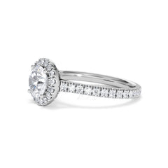 Reina GIA Diamond Halo Engagement Ring in Platinum 1.80ct G/SI2