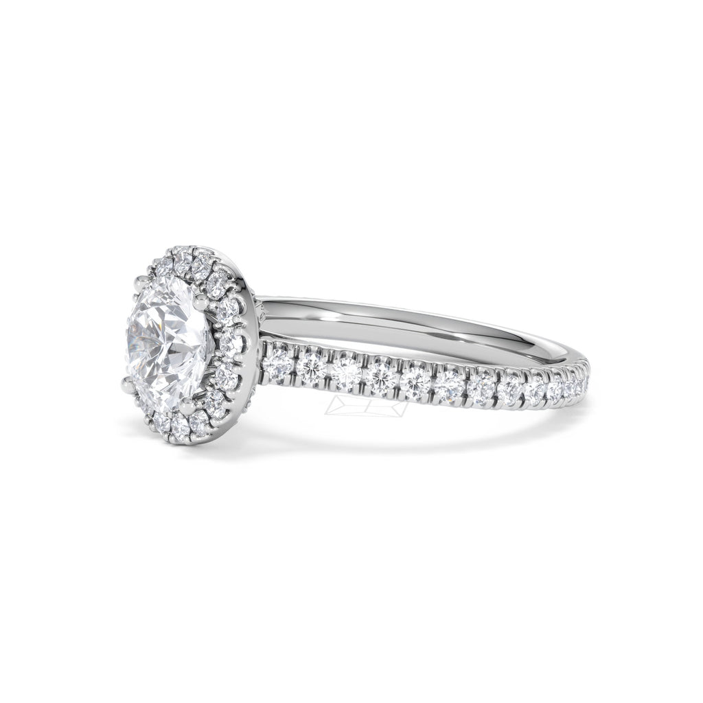 Reina GIA Diamond Halo Engagement Ring in Platinum 1.80ct G/SI2