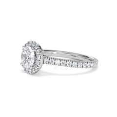 Reina GIA Diamond Halo Engagement Ring in Platinum 1.80ct G/SI2