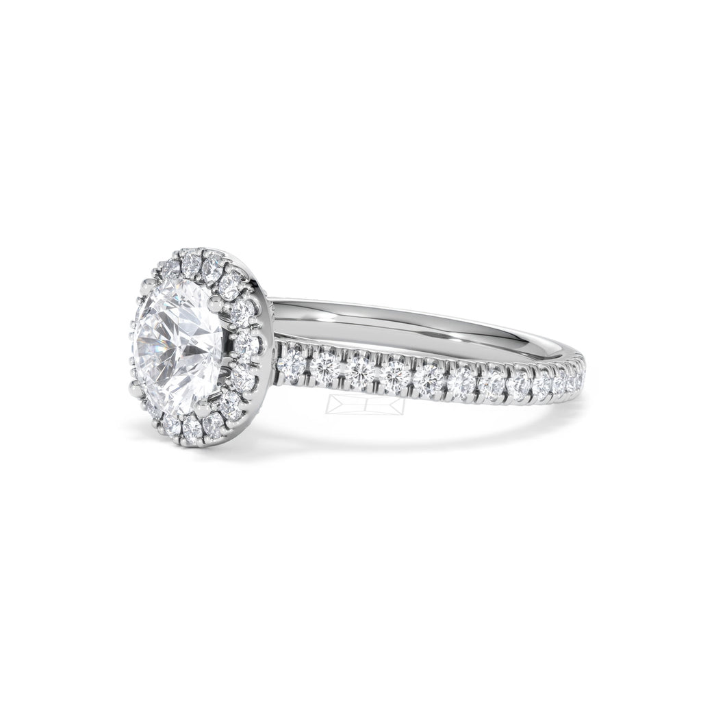Reina GIA Diamond Halo Engagement Ring in Platinum 1.80ct G/SI2