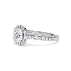 Reina GIA Diamond Halo Engagement Ring in Platinum 1.80ct G/SI2