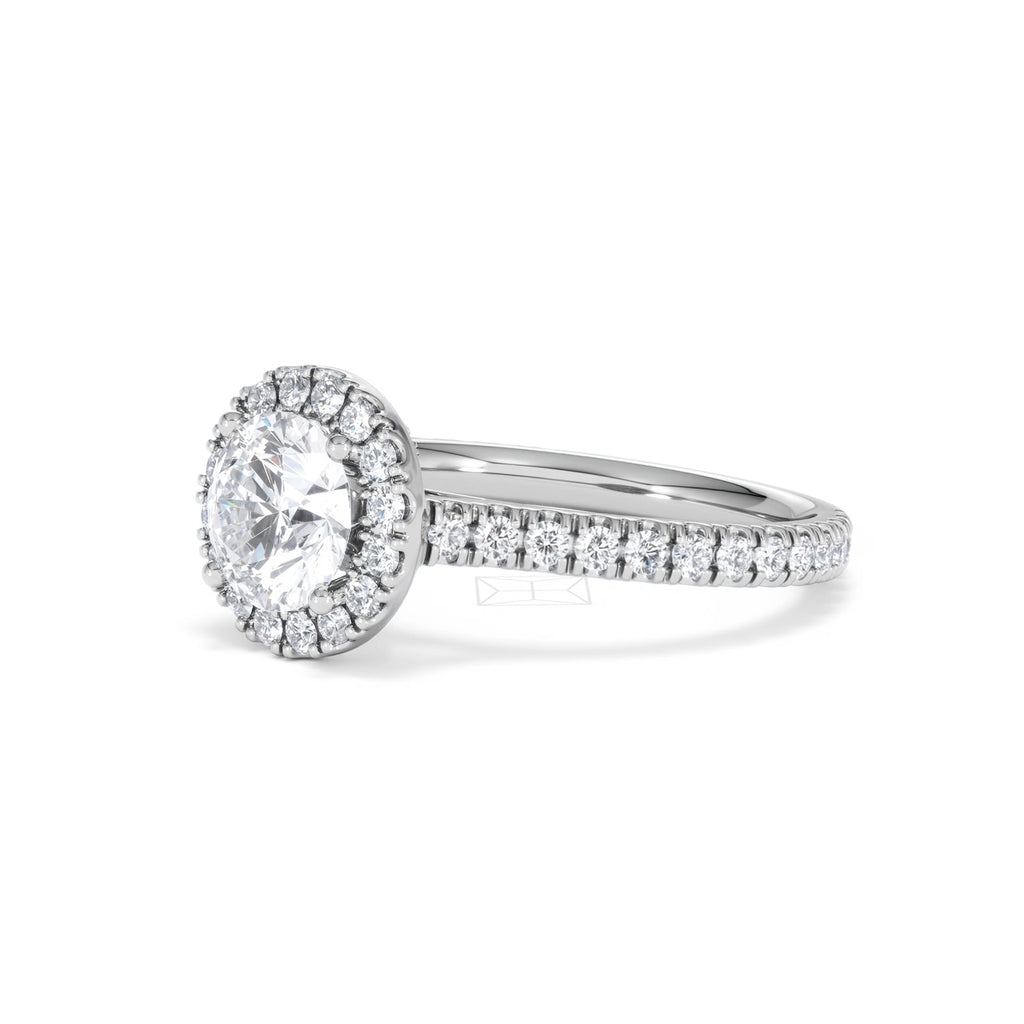 Reina GIA Diamond Halo Engagement Ring in Platinum 1.80ct G/SI2
