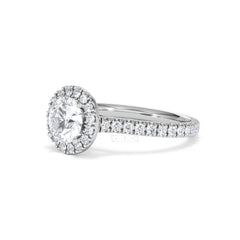 Reina GIA Diamond Halo Engagement Ring in Platinum 1.80ct G/SI2