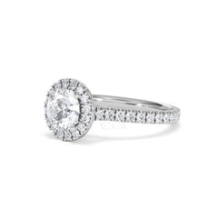 Reina GIA Diamond Halo Engagement Ring in Platinum 1.80ct G/SI2