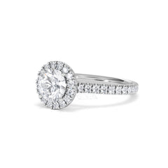 Reina GIA Diamond Halo Engagement Ring in Platinum 1.80ct G/SI2