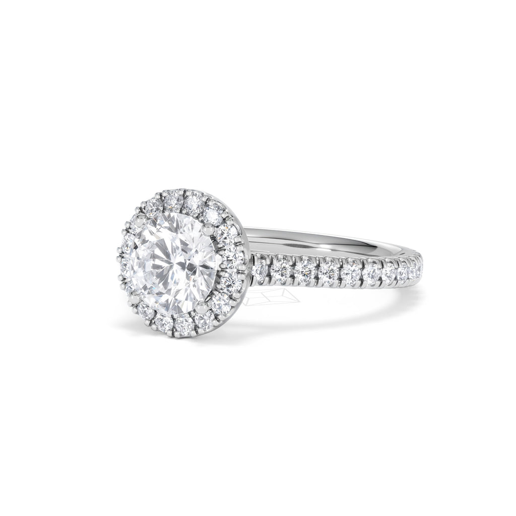 Reina GIA Diamond Halo Engagement Ring in Platinum 1.80ct G/SI2