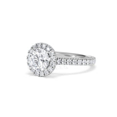 Reina GIA Diamond Halo Engagement Ring in Platinum 1.80ct G/SI2