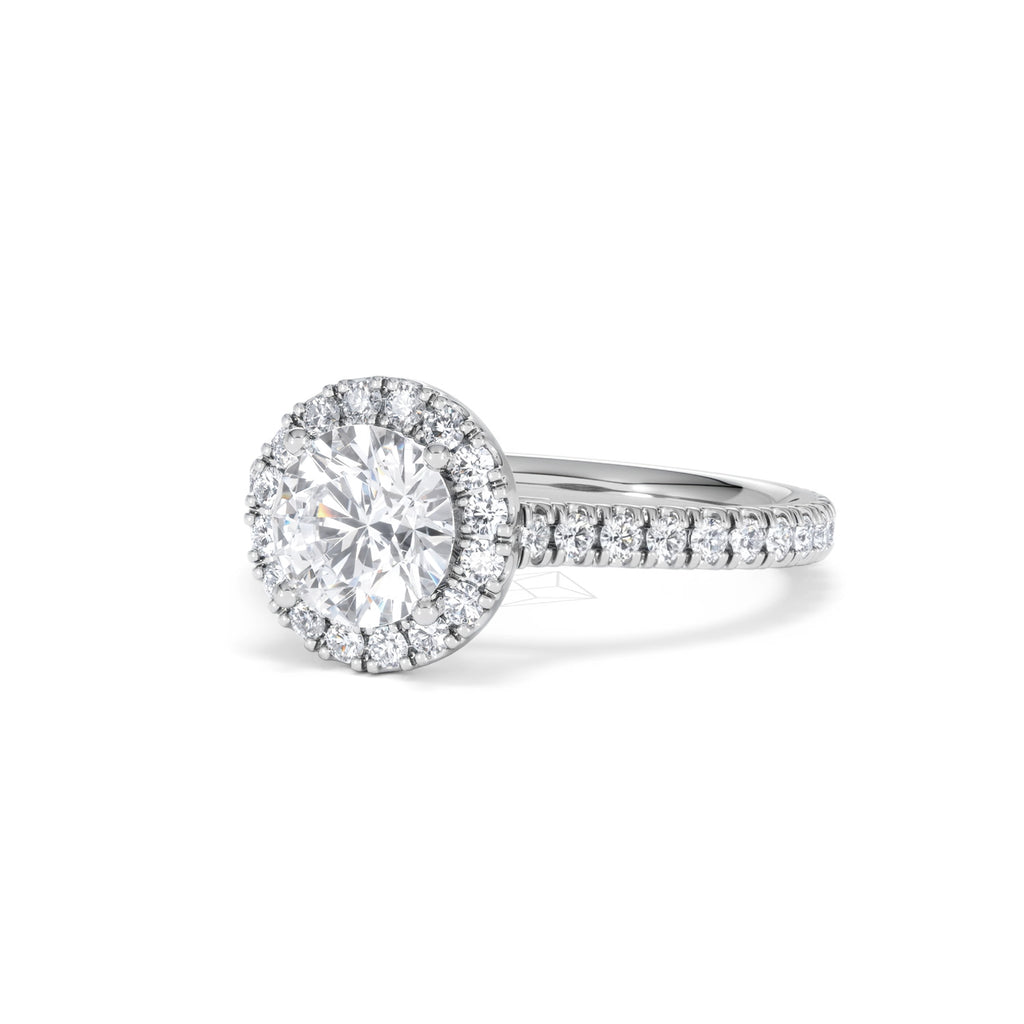 Reina GIA Diamond Halo Engagement Ring in Platinum 1.80ct G/SI2