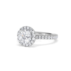 Reina GIA Diamond Halo Engagement Ring in Platinum 1.80ct G/SI2