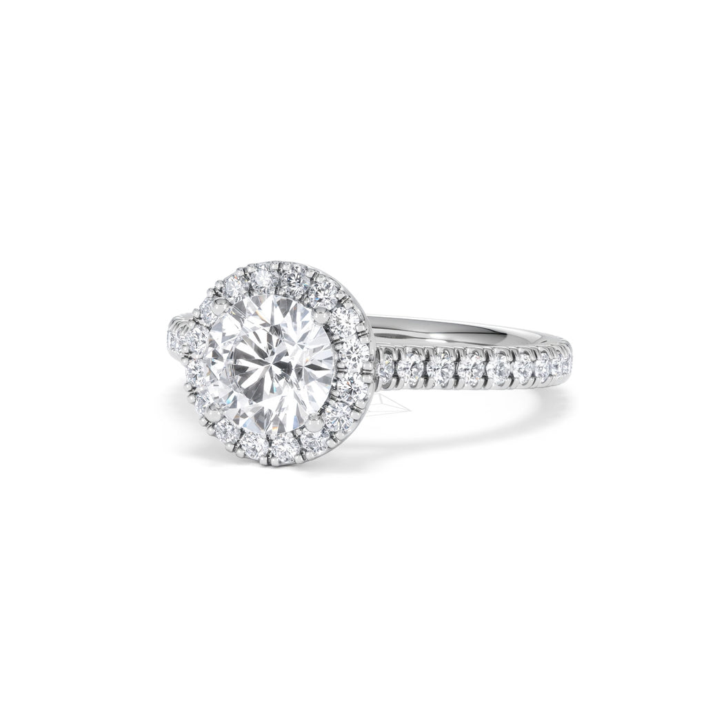 Reina GIA Diamond Halo Engagement Ring in Platinum 1.80ct G/SI2