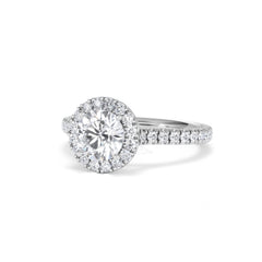 Reina GIA Diamond Halo Engagement Ring in Platinum 1.80ct G/SI2