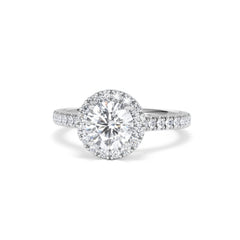 Reina GIA Diamond Halo Engagement Ring in Platinum 1.80ct G/SI2
