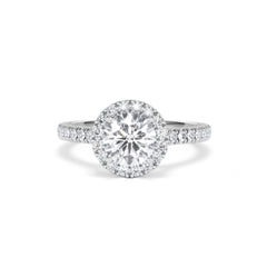 Reina GIA Diamond Halo Engagement Ring in Platinum 1.80ct G/SI2