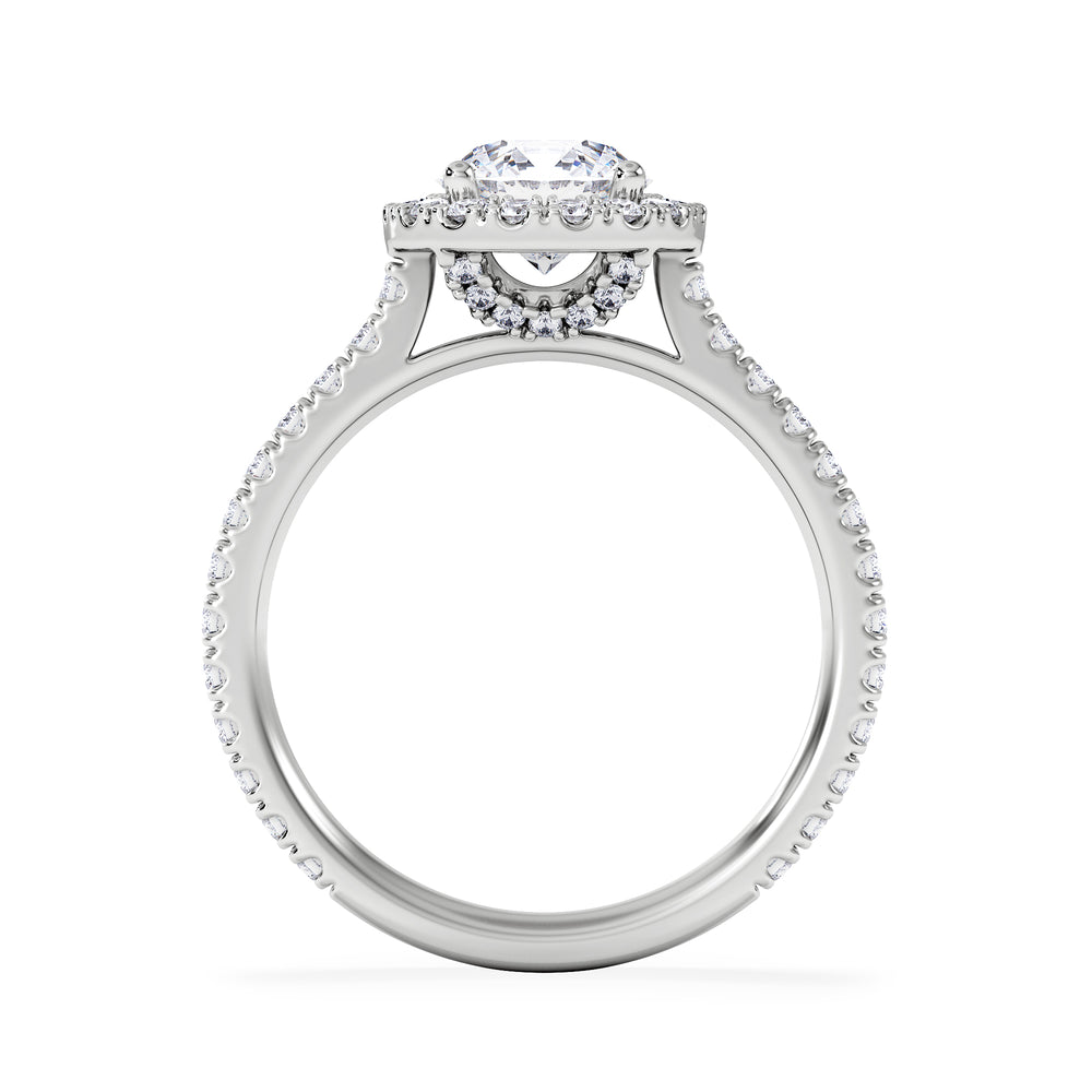 Reina Lab Diamond Halo Engagement Ring in 18K White Gold 1.80ct F/VS1