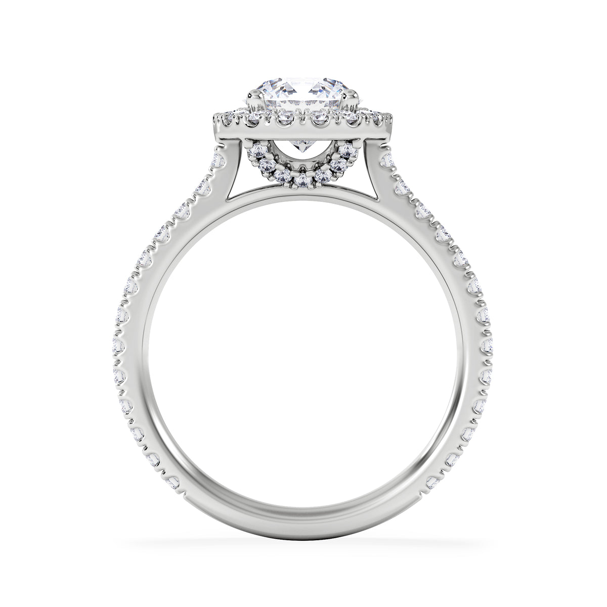 Reina Lab Diamond Halo Engagement Ring in 18K White Gold 1.80ct F/VS1