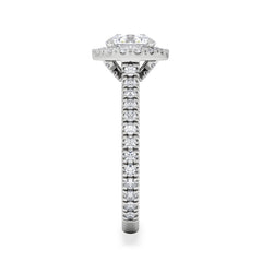 Reina GIA Diamond Halo Engagement Ring in Platinum 1.80ct G/SI2