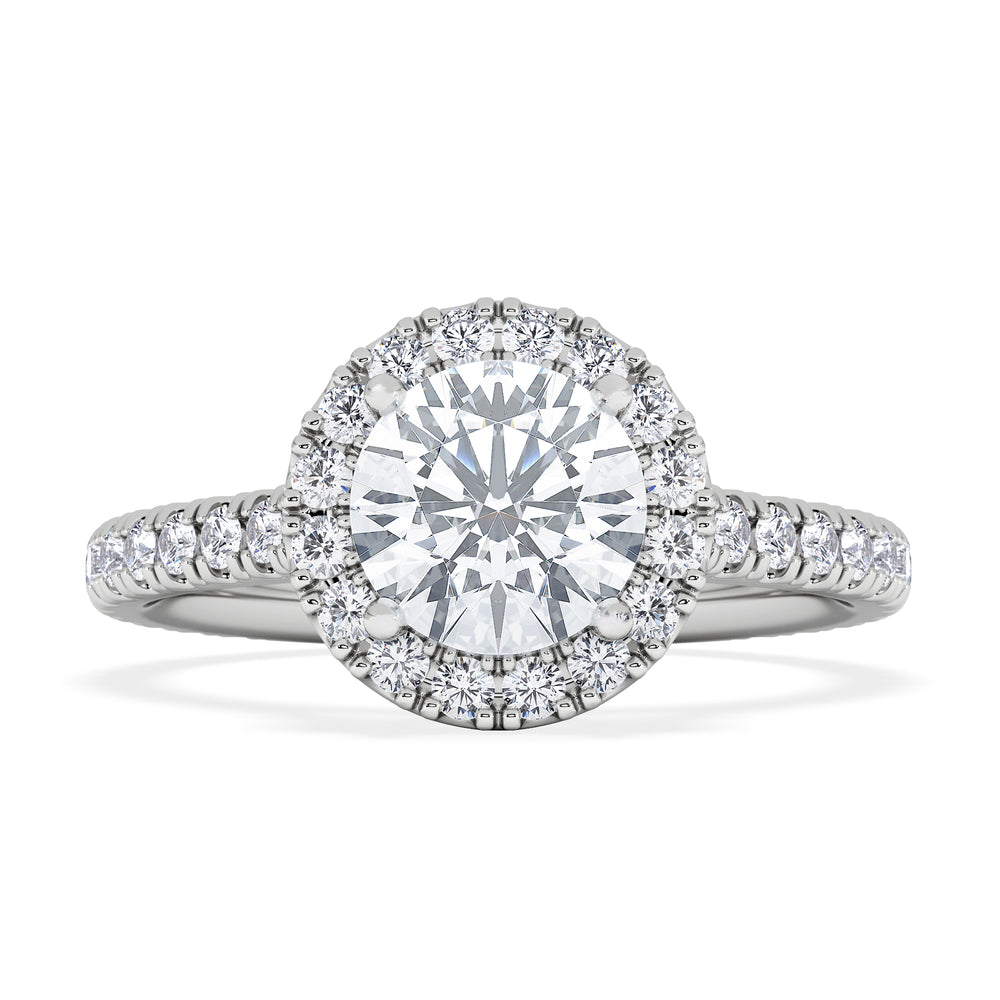 Reina Lab Diamond Halo Engagement Ring in Platinum 1.80ct F/VS1