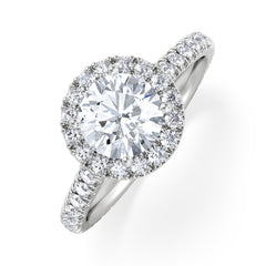 Reina Lab Diamond Halo Engagement Ring in 18K White Gold 1.80ct F/VS1